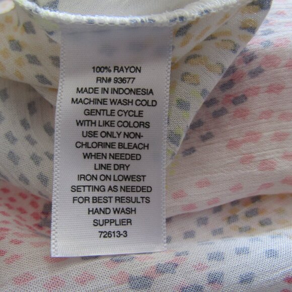 ANA Women's Abstract Print Surplice Top XL Tall Multicolor Boho Maximalist - Picture 10 of 10